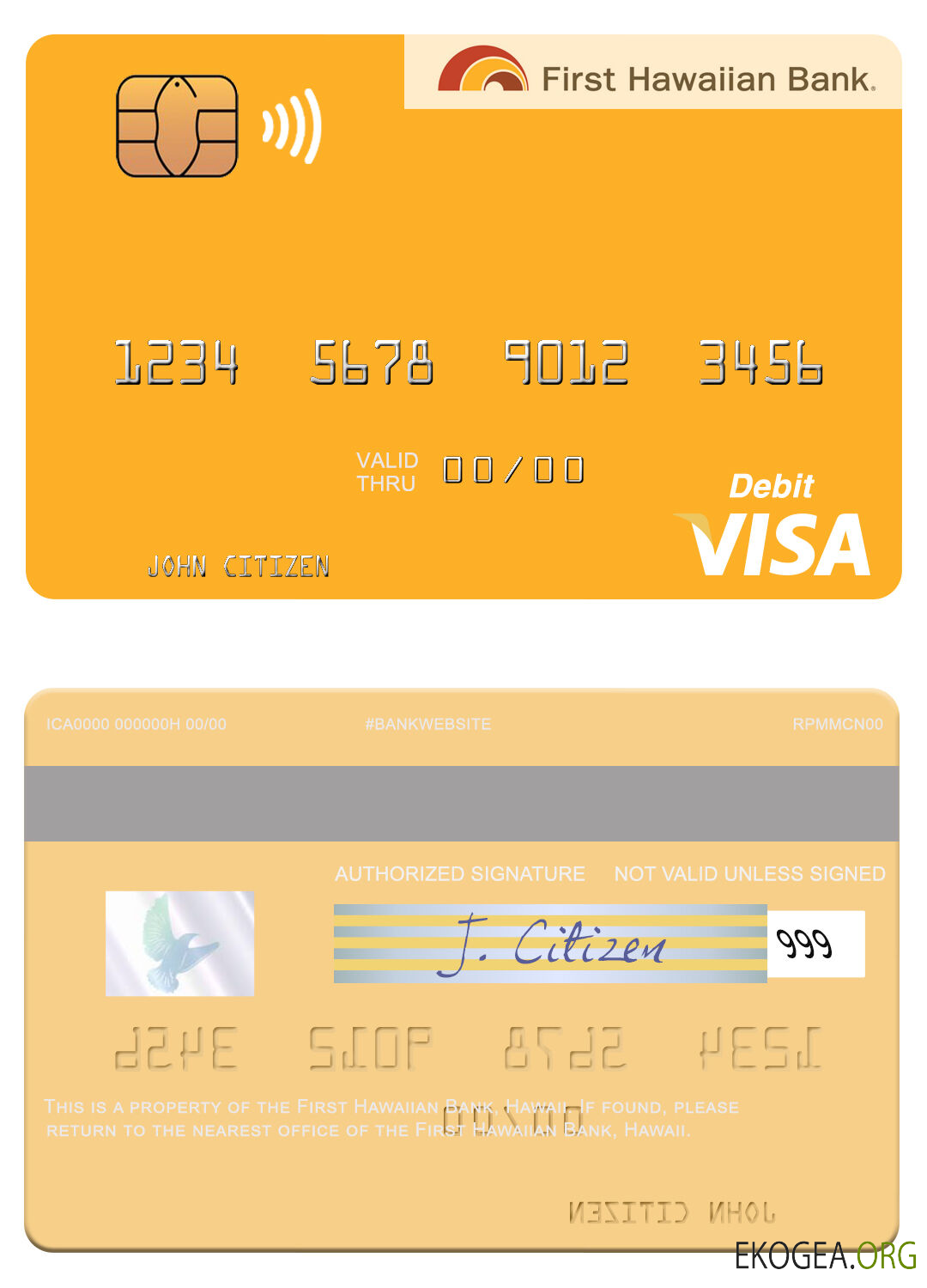 Carte de débit visa Hawaii First Hawaiian Bank